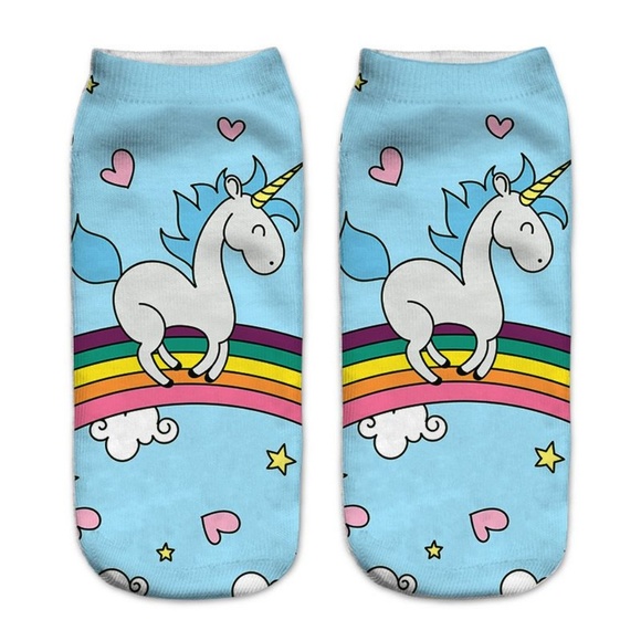 Accessories - Unicorn Rainbow with Stars & Hearts Socks (2/$20) Accessories - Unicorn Rainbow with Stars & Hearts Socks (2/$20)